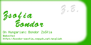 zsofia bondor business card